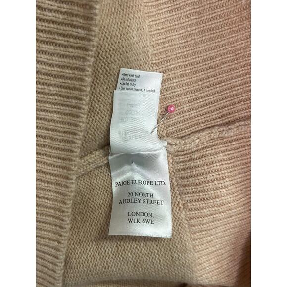 Paige Revolve Sweater Womens Large Tan Camel Off Shoulder Foldover Wool Pullover - Picture 10 of 13